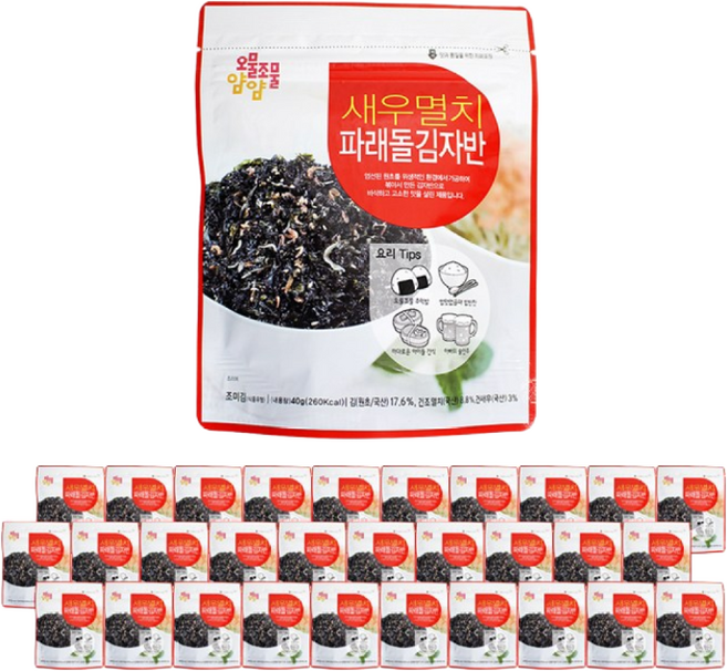 오물조물얌얌 새우멸치 파래돌김자반, 40g, 30개