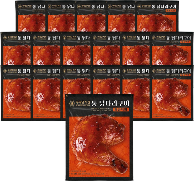 푸라닭 통 닭다리구이 매콤악마, 18개, 250g