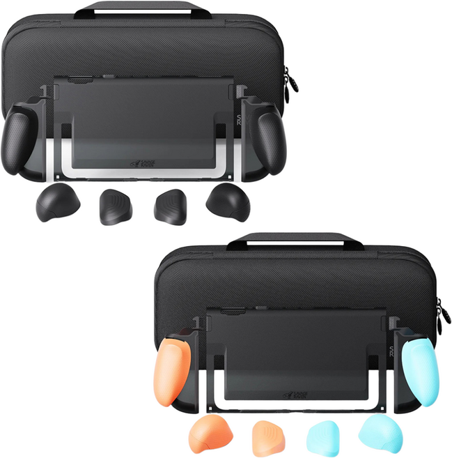 스컬앤코 닌텐도 스위치2 피션 그립 케이스 + 맥스캐리 파우치 세트, 1세트, 블랙, 스위치2 피션그립케이스+맥스캐리파우치