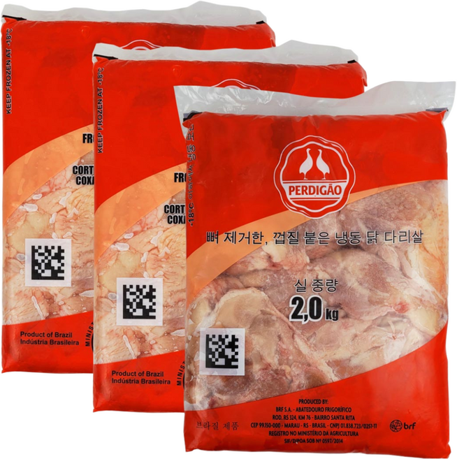 닭정육2k+2k+2k 닭다리살 닭고기 2k 3봉 순살닭고기, 2kg, 3개