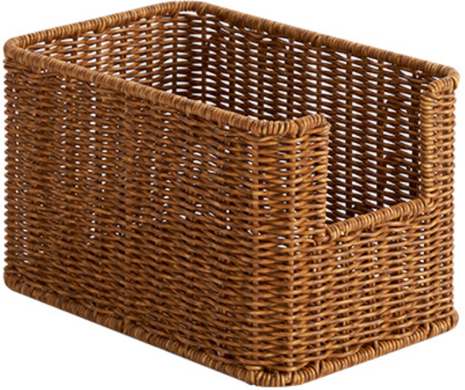 하우스레시피 PP 라탄 팬트리 바스켓, 브라운(17 x 26 x 16 cm), 1개