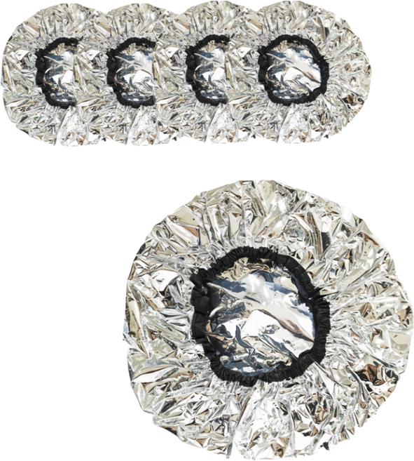 율이 헤어캡 셀프 홈 무선 온열캡 샤워캡 고급형 트리트먼트헤어 스티머전용 사우나용 찜질방용 남여공용, 4개, 블랙