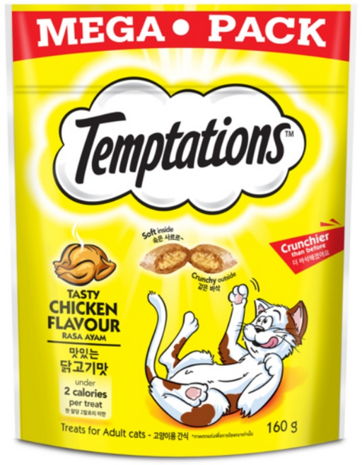 템테이션 메가팩 대용량 고양이간식 160g, 맛있는 닭고기맛, 1개
