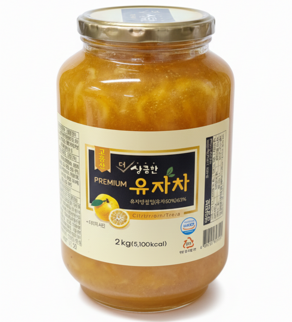 과육이 풍부한 더상큼한 유자차, 1개, 2kg, 1개입