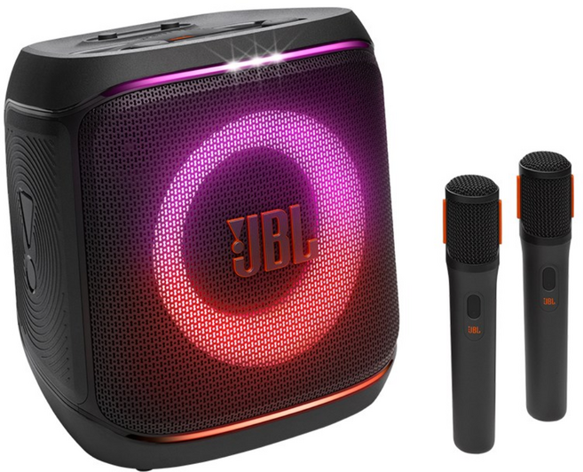 삼성공식파트너 JBL PARTYBOX ENCORE2 블루투스 스피커 AI 사운드부스트 마이크2개 버스킹 기타연결 다이나믹라이트쇼 최대15시간 Aura Cast 다중연결 IPX4, JBLPBENCORE22MICAS