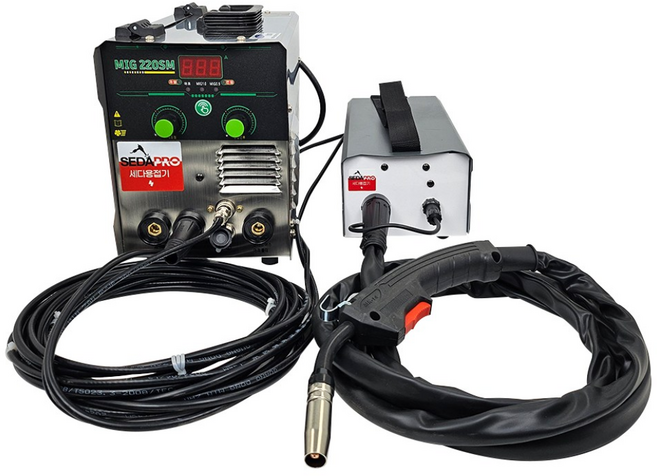 세다 아크겸용 노가스 논가스 용접기 휴대용용접기 MIG 220SM, 1개, MIG-220SM 외장형피더세트