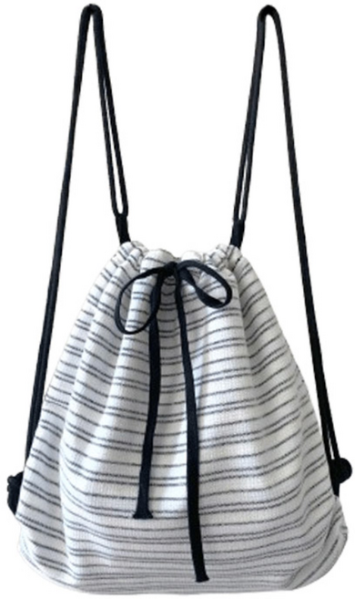비마이뮤즈 [무배/당일출고] 피노 스트라이프 짐색 스트링백 머디스 크로스백 복조리백 백팩 힙한 단가라 캔버스 가방