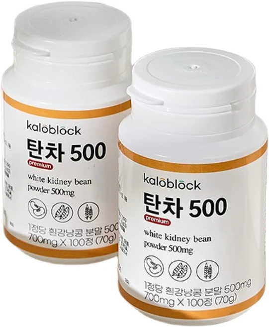 칼로블록 탄차500 흰강낭콩 추출물 500mg 화이트 키드니 빈, 100정, 4개 - 쿠팡