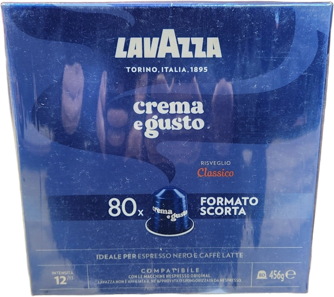 라바짜 네스프레소 호환캡슐 크레마 에 구스토 10개입 알루미늄 캡슐, 1개, 80개입, 5.7g