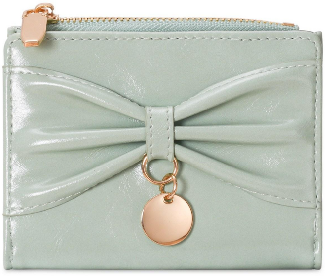 샤샤벨 러블리보우 리본 슬림 반지갑 여성 학생 카드지갑 여자 지갑