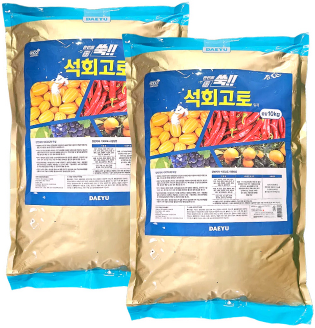 한번에쑥 석회고토 100평용 입상 석회질 칼슘 마그네슘 비료 배추, 10kg, 2개