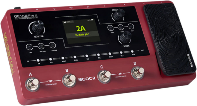 MOOER 무어 Mooer GE150 Pro Li 앰프 모델링 충전식 배터리 기타 멀티 이펙터, 1개
