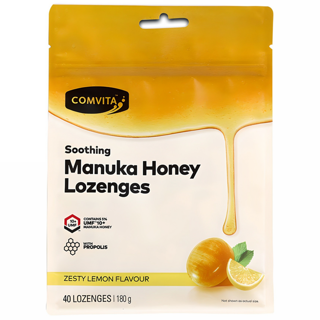 콤비타 UMF 10플러스 마누카꿀 로젠지 프로폴리스 레몬 사탕, 180g, 1개