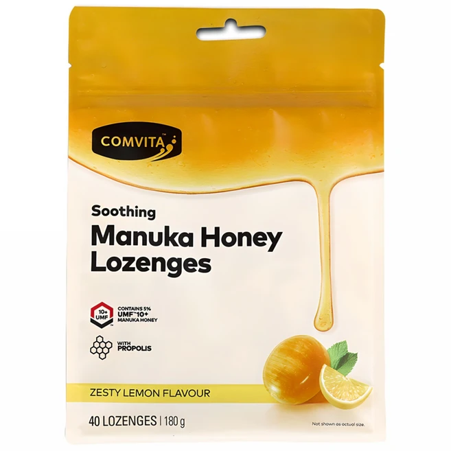 콤비타 UMF 10플러스 마누카꿀 로젠지 프로폴리스 레몬 사탕, 180g, 1개 - 쿠팡