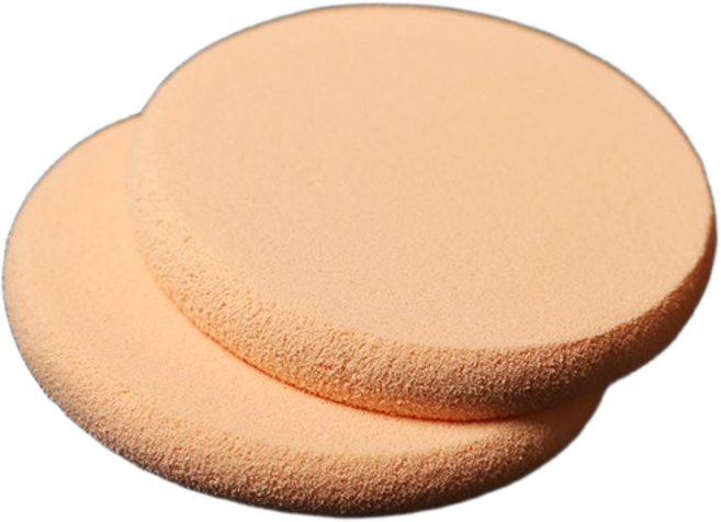 [미앤지코리아] 라운드 메이크업 퍼프 2개입 부드럽게 밀착 / 파운데이션용 / 위생적 사용