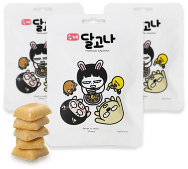 제이엘푸드텍 수제달고나 20g 아이들간식 엄마 아빠 간식, 10개