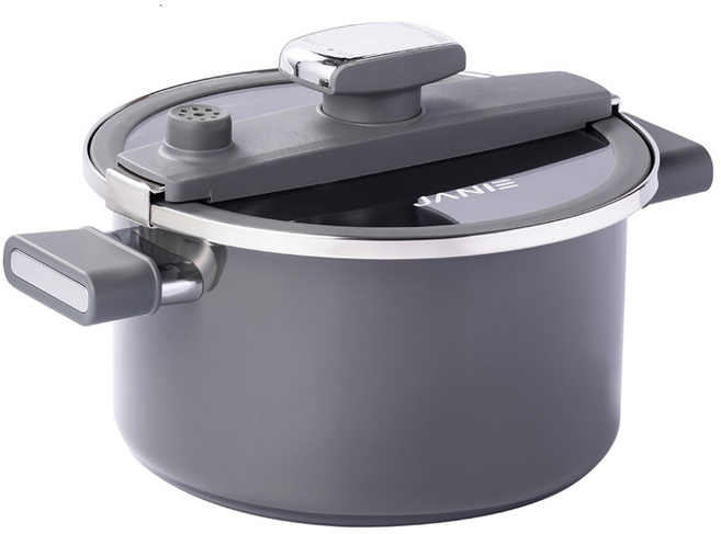 6리터 진공 저압 냄비 코팅 진공 압력 통스팀, 1개, 그레이, 6L