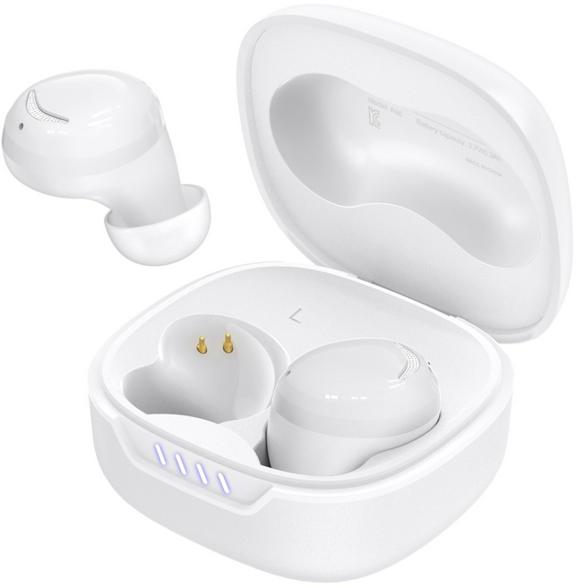 YINTEE 커널형 무선 블루투스 이어폰 ENC 노이즈 캔슬링, A06, 화이트