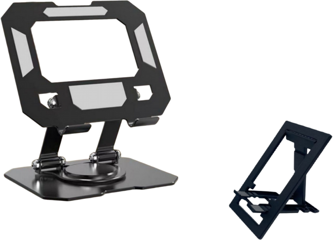 360도 회전 접이식 태블릿 거치대 + 휴대폰 거치대 공부용 스탠드, 1개, 실버