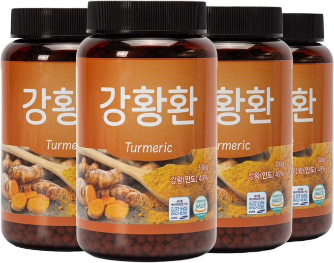 백세식품 강황환 300g 인도산(최상급) HACCP해썹 인증, 4개