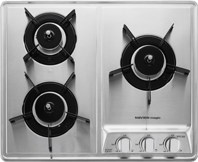 [방문설치]나비엔 매 빌트인 3구 가스레인지(배터리), LPG, GRB-4103ND/PD