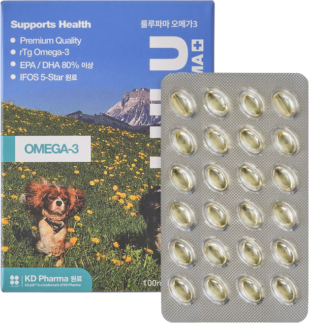 룰루파마 반려동물 영양제, 오메가3, 2개