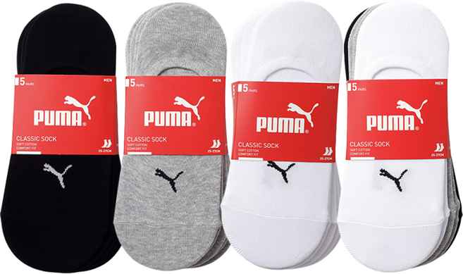 PUMA 남성 여성 스포츠 크레오라 덧신 페이크삭스 5켤레