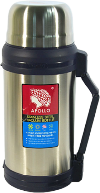 APOLLO 아폴로보온병 2000ml 보냉병 스테인레스 텀블러 보온보냉병 보온물통, 실버, 1개