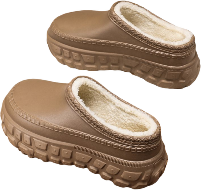 Makone 남여공용 가을 겨울 미끄럼 방지 방수 방한 주방화 기모 슬리퍼