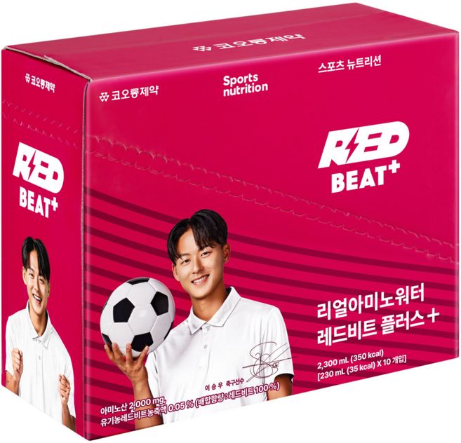 코오롱제약 리얼아미노워터 레드비트플러스 파우치 음료, 10개, 230ml