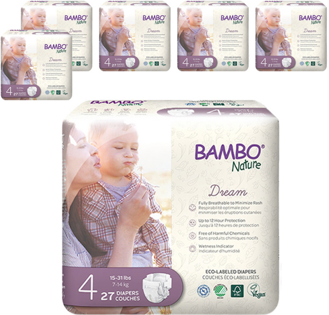 밤보네이처 밤보 드림 밴드형 기저귀 남여공용, 4단계, 162매