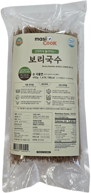 masiCook 마시쿡 간편하게 불려먹는 보리국수, 1개, 400g