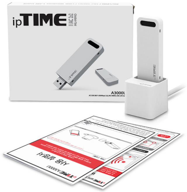 ipTIME A3000U USB 무선 랜카드 와이파이 노트북 PC 외장