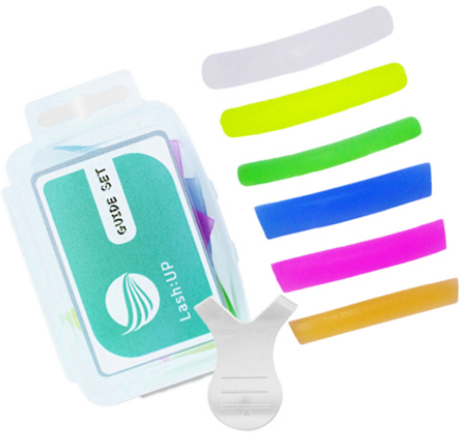 래쉬업 속눈썹펌 U컬 3종 + L컬 3종 컬러 롯트 + Y 브러쉬 세트, 혼합색상, 1세트