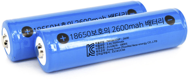 데일리프렌즈 18650 충전식 리튬이온 2600mAh 배터리, 1개, 2개입