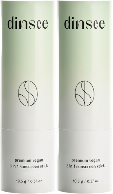 [본사정품]++딘시 프리미엄 비건 3 in 1 선스틱 10.5g Dinsee Sun Stick SPF50+ PA++++연예인 Pick 물방울선스틱 비건선스틱 3중기능성 골프선스틱, 10.5g 2개, 2개