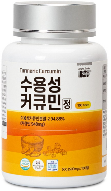 백세식품 BSF 수용성 강황 커큐민 정 500mg x 100정 HACCP인증, 1개