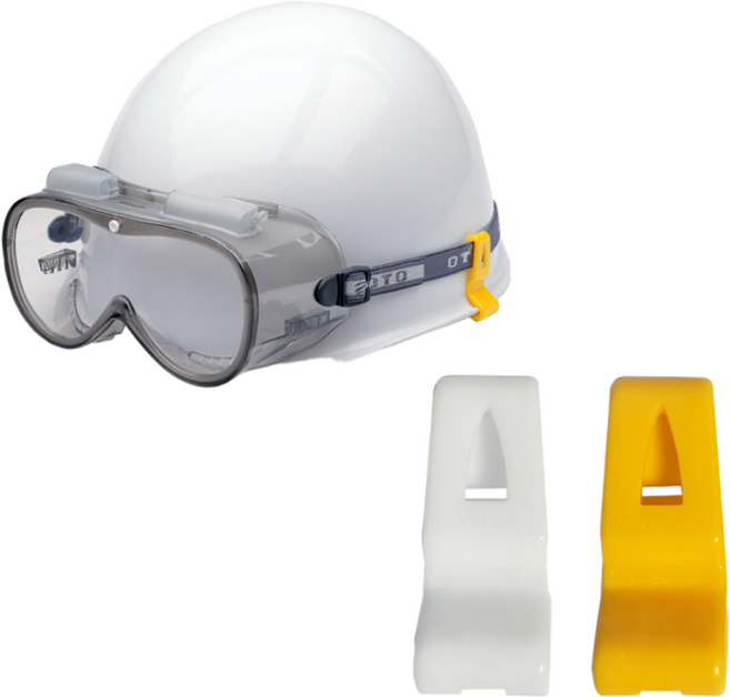 오토스 안전모 고정 밴드 클립 고글 MP형 산업용 보안경 작업용 현장 작업자, 1개, 백색