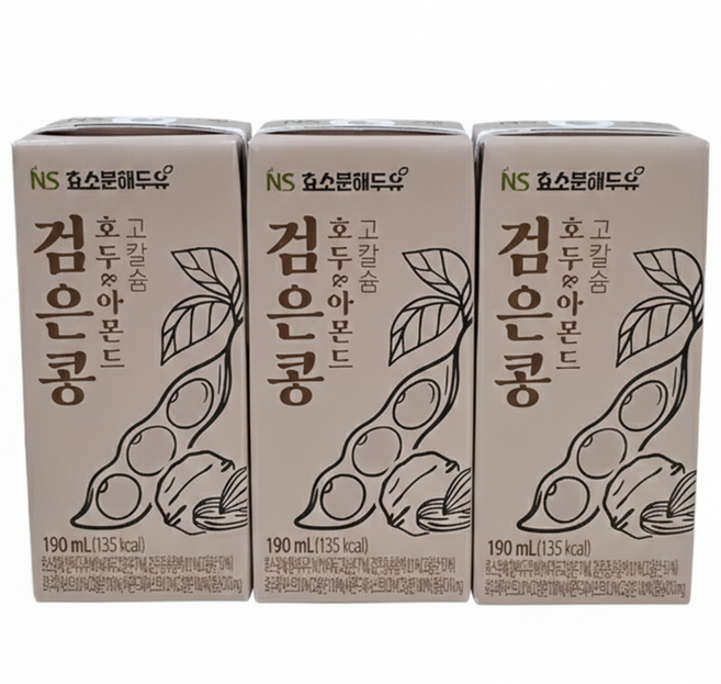 네이처세븐 효소분해두유 검은콩 호두아몬드 고칼슘 24개, 48개, 190ml