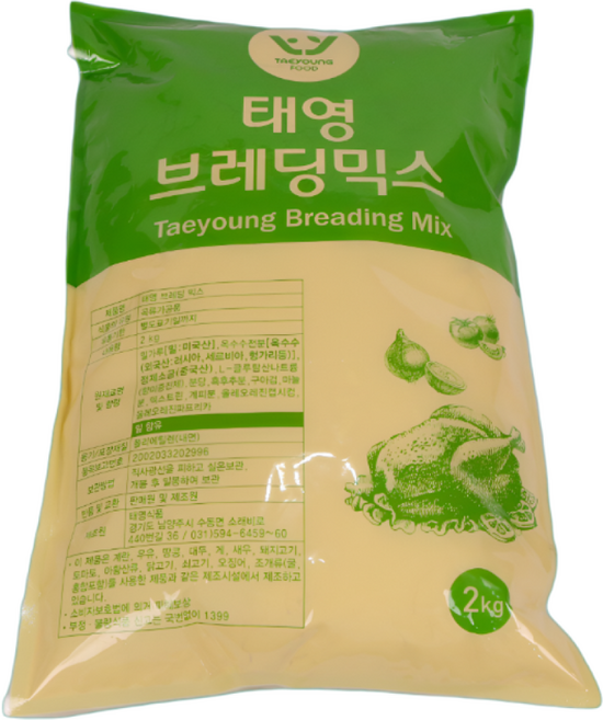 태영식품 후라이드 치킨파우더 태영브레딩믹스 2KG, 1개