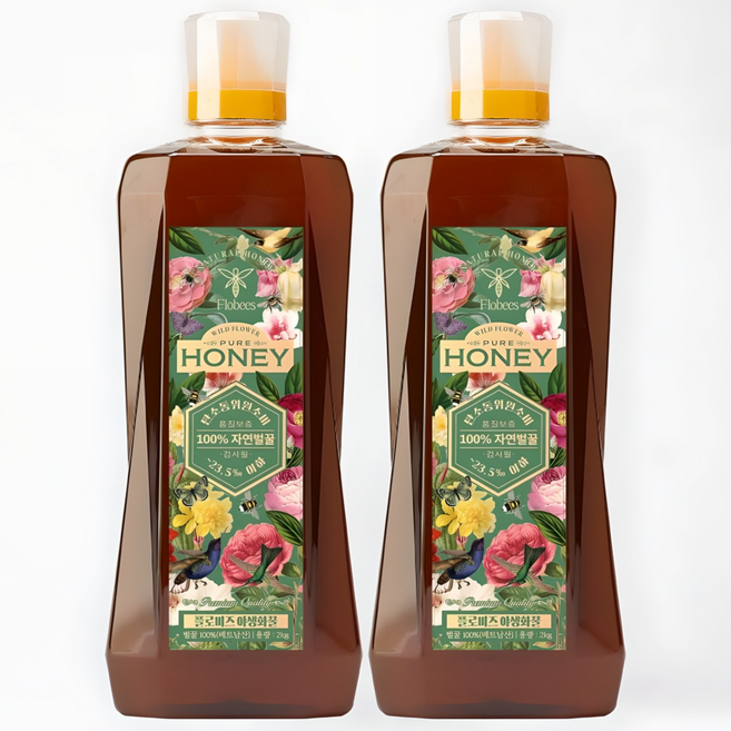 플로비즈 시그니처 야생화꿀 2kg 베트남 자연벌꿀, 2개