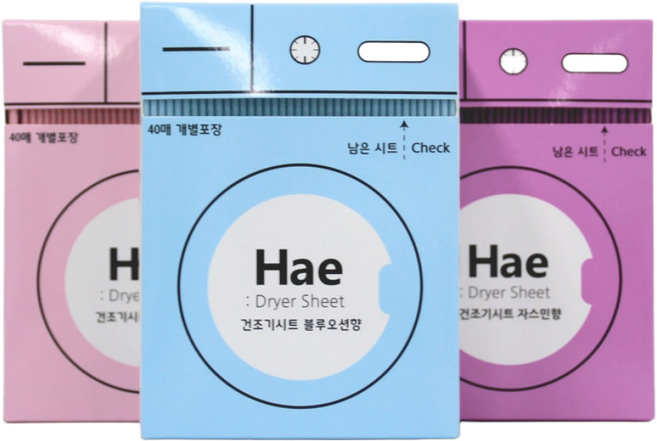 해 드라이건조기시트 종이섬유유연제 스타일러향기 40매 2+1, 1개, 40개입, 아이보리 1+쟈스민 1+블루오션 1