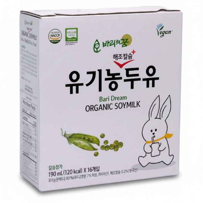이노푸드 바리의꿈 유기농 두유, 190ml, 16개