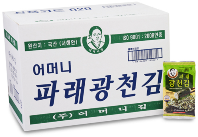 [광천어머니김 본사 발송] 파래16단 도시락김, 4g, 128개