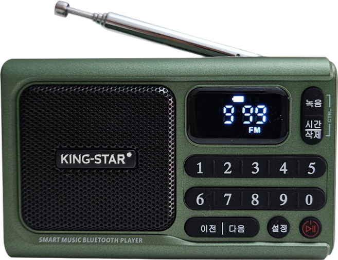 최신형 킹스타 효도라디오 K-606 노래세트 1007곡/1000곡/515곡/513곡/115곡/100곡 중에서 전용충전기포함, 라디오+힛트가요515곡, 그린