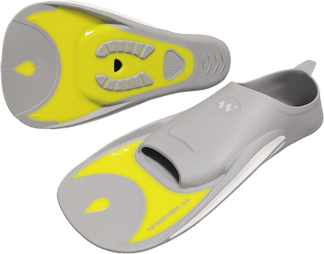 위베런 오리발 파워브리드 숏핀 훈련용 스노쿨링 수영 스퍼트 장비, 그레이, S