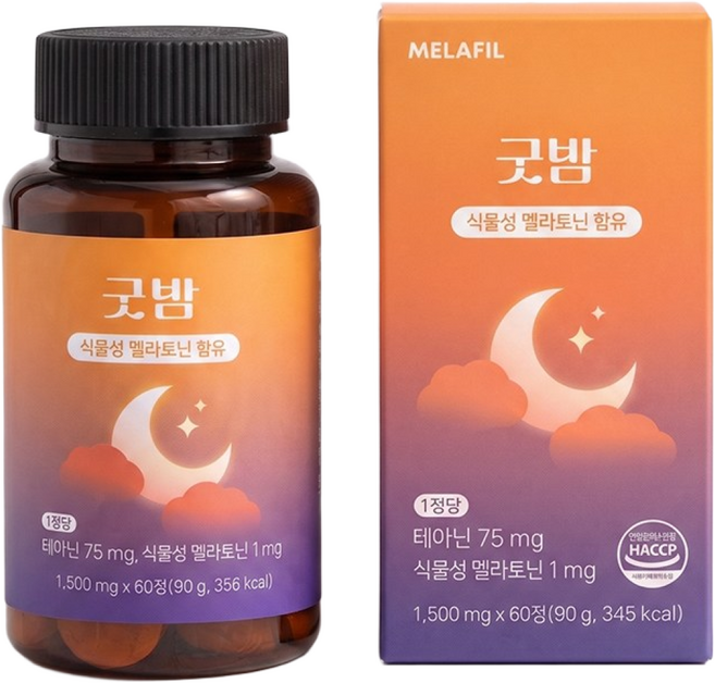 멜라필 굿밤 식물성 멜라토닌 1mg 츄어블 캔디, 60정