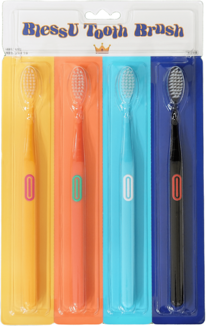 블레쥬 칫솔 치과용 치석제거용 잇몸칫솔 미세모칫솔 셀프 치석, 1세트, 4개입