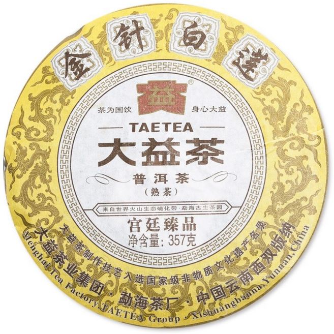 대익차 보이차 금침백연 숙차, 357g, 1개입, 1개