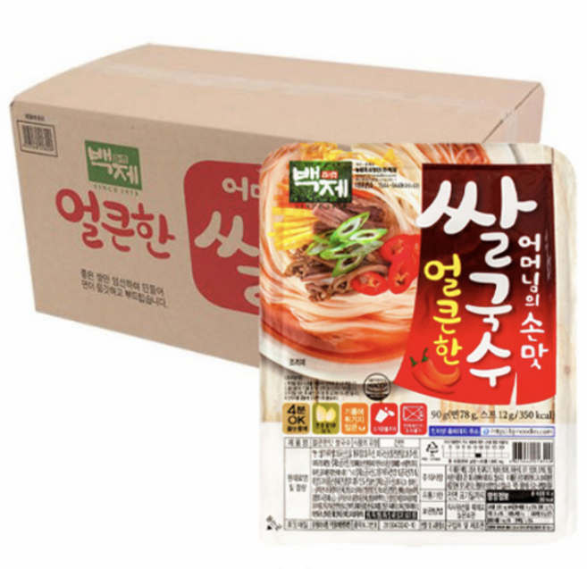 백제 용기 쌀국수 얼큰한맛, 90g, 30개